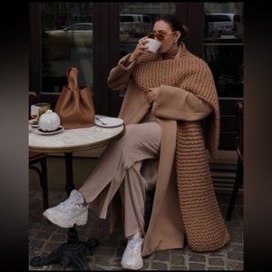 Handmade Alpaca blend Big Grey Scarf